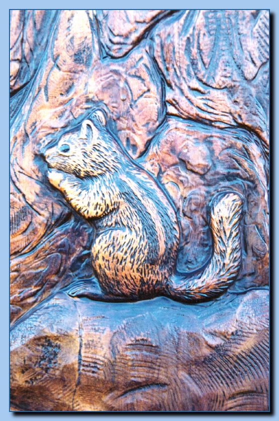 1-31 chipmunk carved into door